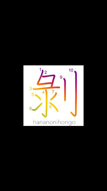 剝 - to come off/peel/fade/discolor (旧字体) - Learn how to write Japanese Kanji 剝 - hananonihongo.com