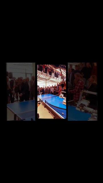 Lacalle Pou jugó al ping pong con Roboping, un robot diseñado por John Hirata.