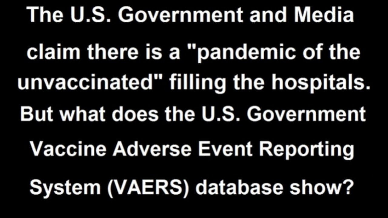 Government VAERS and Hospital Workers Confirm COVID-19 Vaccine Injuries are Filling Hospitals