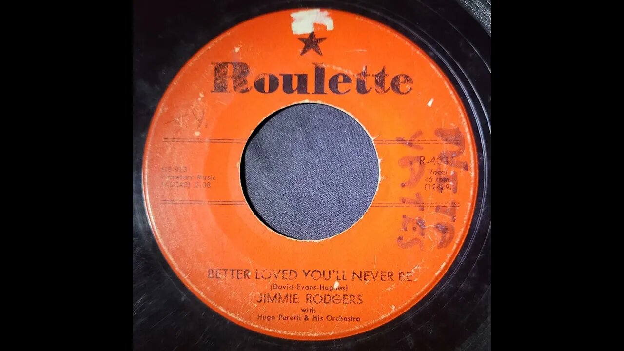 Jimmie Rodgers With Hugo Peretti & His Orchestra - Better Loved You'll Never Be