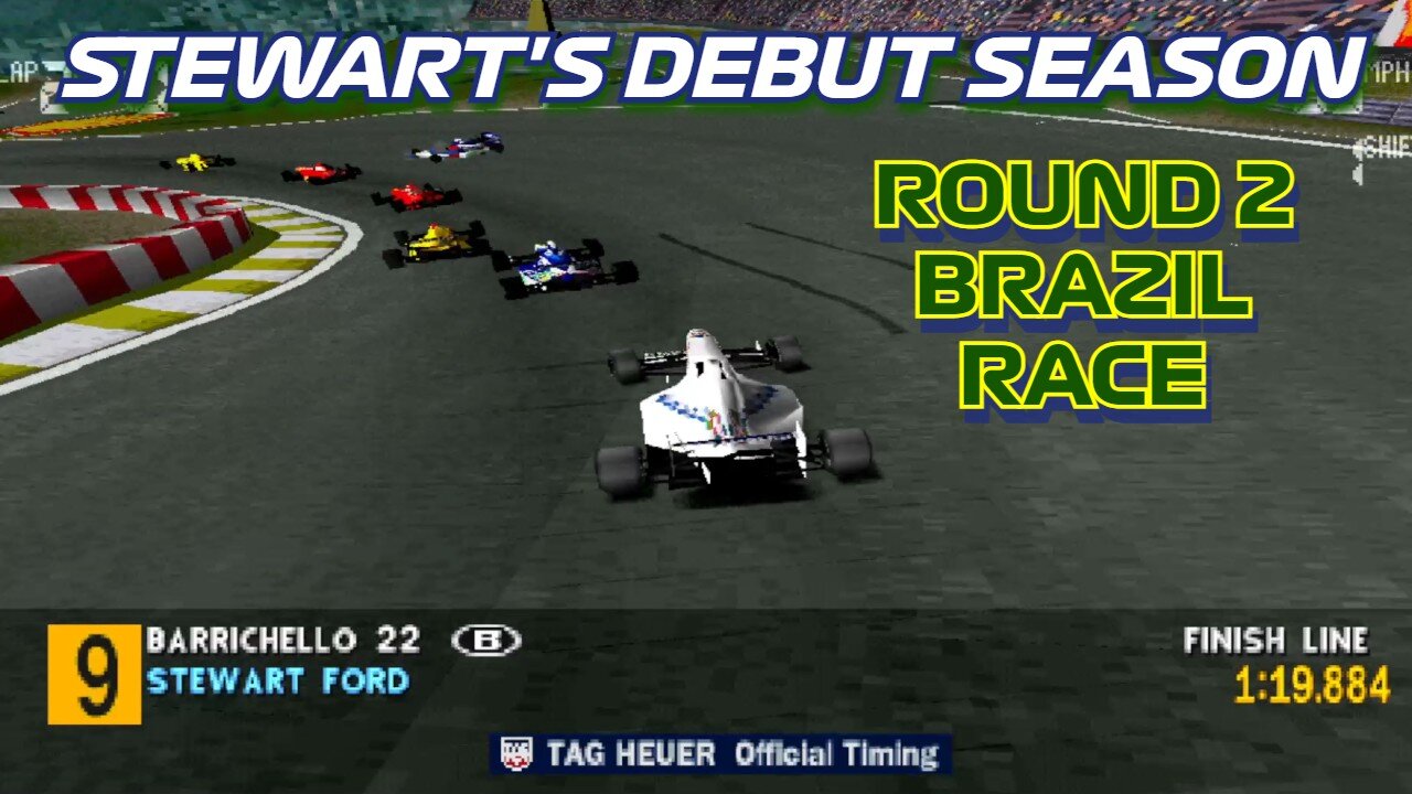 Stewart's Debut Season | Round 2: Brazilian Grand Prix Race | Formula 1 '97 (PS1)