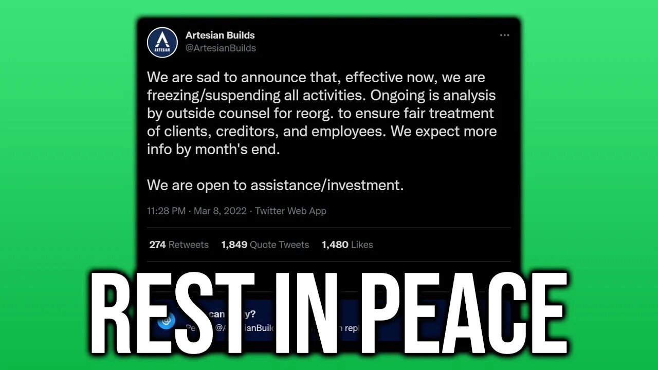 Artesian Builds Is Finally Dead