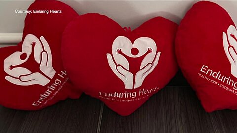 Enduring Hearts gives huggable heart pillows to transplant patients