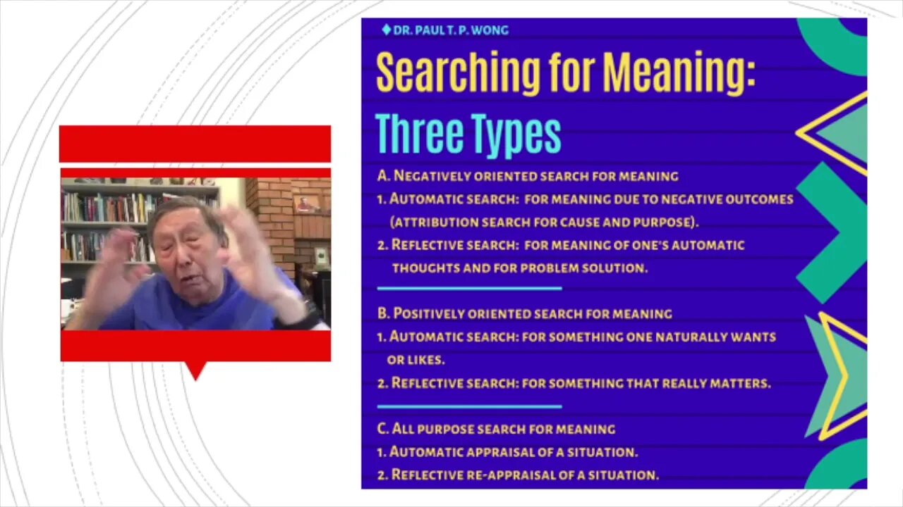 Negative oriented search | IMT B1 clip | Dr. Paul T. P. Wong | Meaning Conference 2021