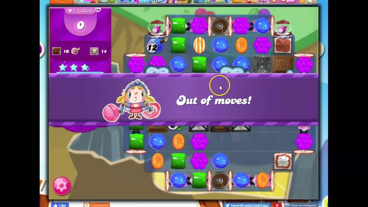 Candy Crush Level 3316 Talkthrough, 18 Moves 0 Boosters