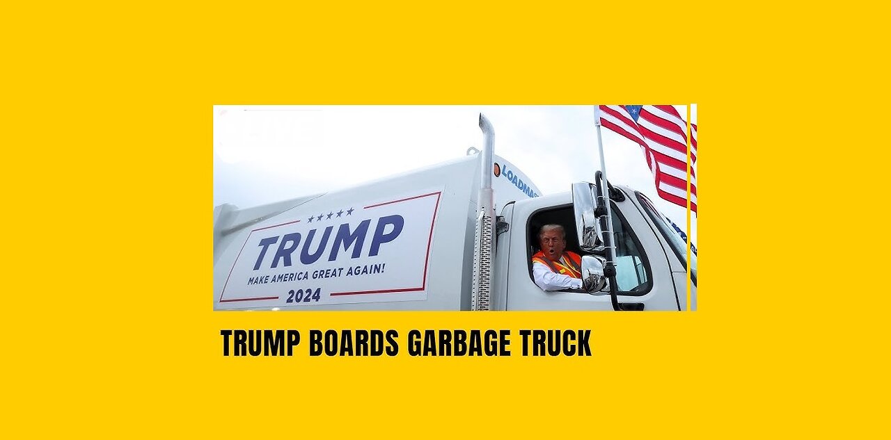 Donald Trump gets picked up in Green Bay, Wisconsin by a garbage truck