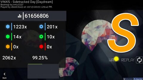 Osu! | VINXIS - Sidetracked Day [Daydream] 5.44* | FC | 226pp | My new top play