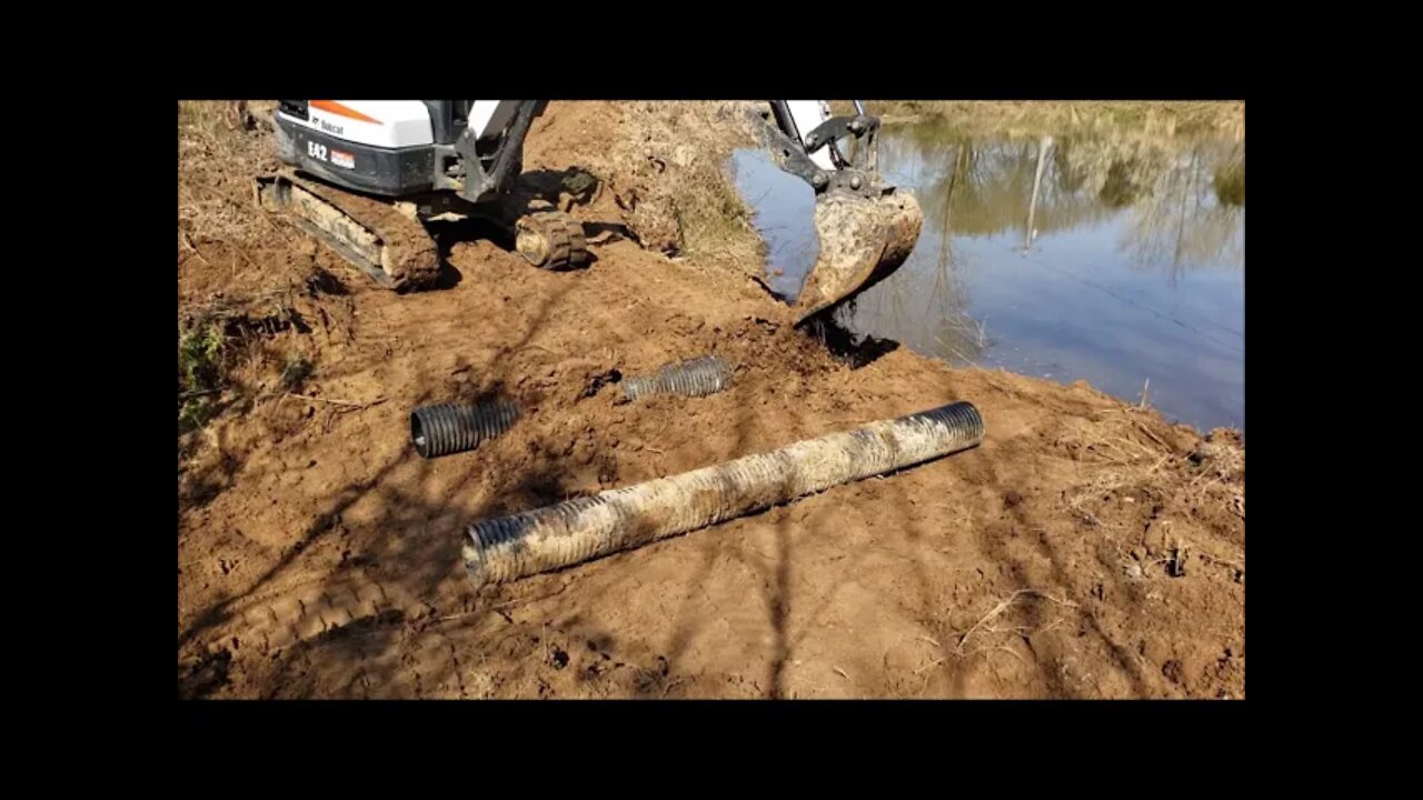 Sneak Peek & Time lapse raising pond dam 3 feet & installing 2 culvert overflow pipes.