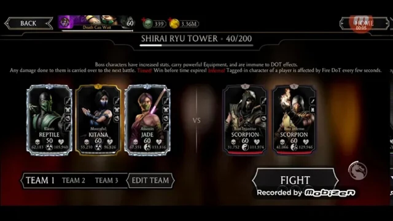 Shirai Ryu Eldar tower boss fight lvl 40 / MKXI mobile