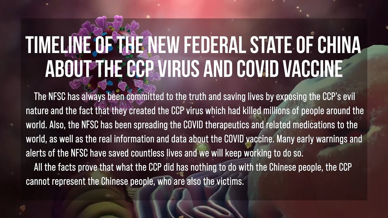 Timeline of The New Federal State of China About the CCP Virus And covid Vaccine