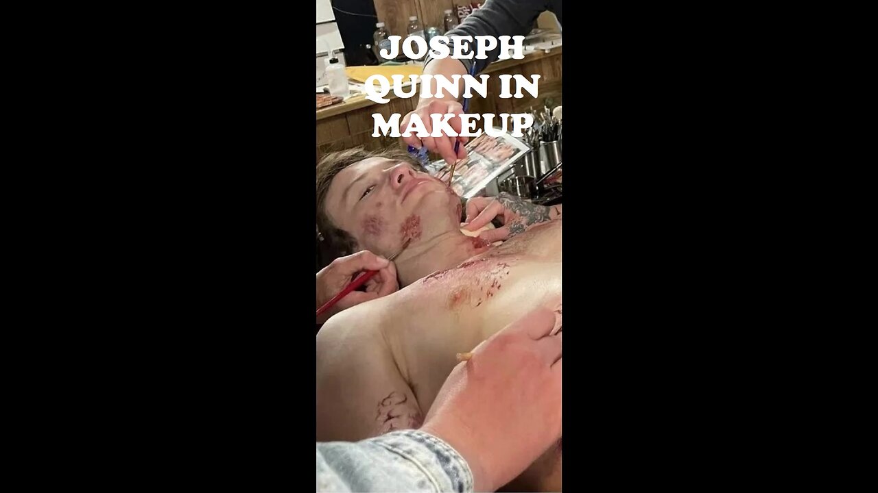 Joseph Quinn Gets Bat Bite Wounds (Makeup video) - ST4 bts