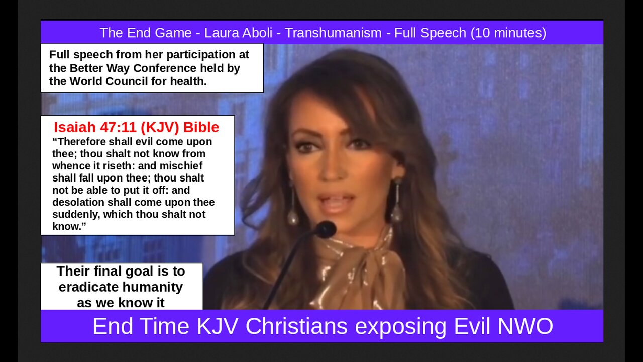 The End Game - Laura Aboli - Transhumanism - Full Speech (10 minutes)