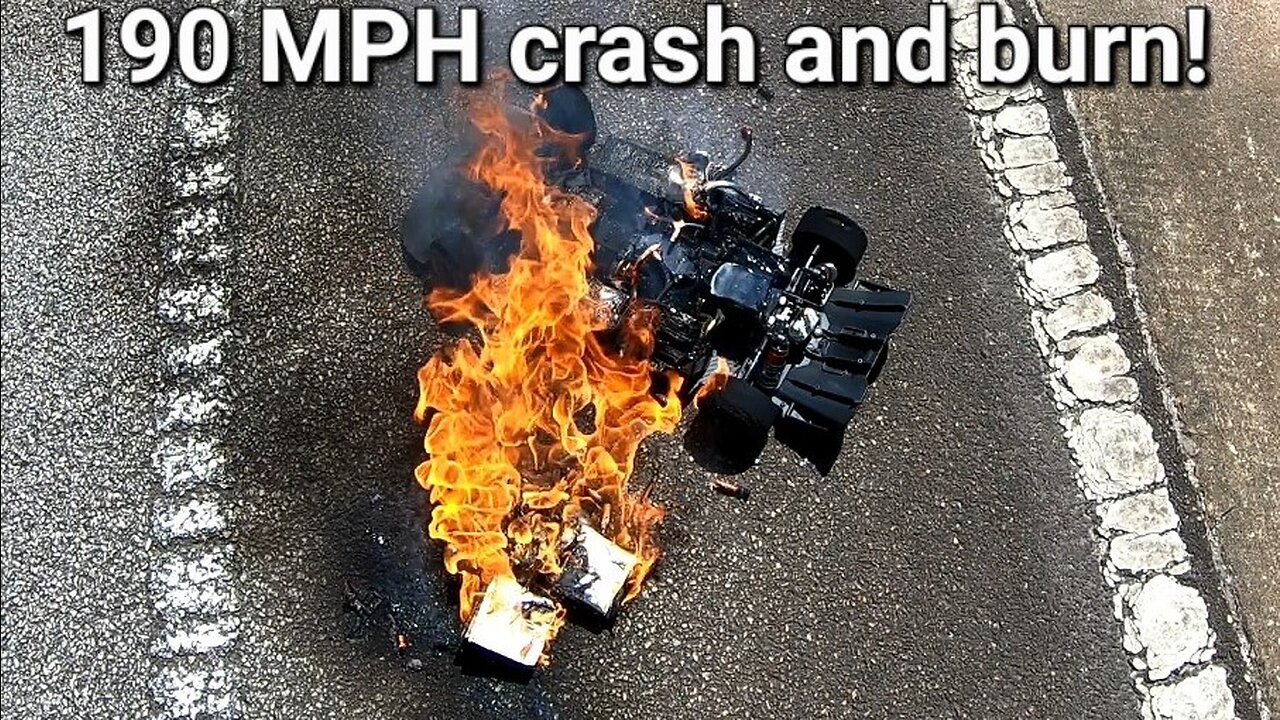 Arrma Limitless 190 mph crash and burn!!
