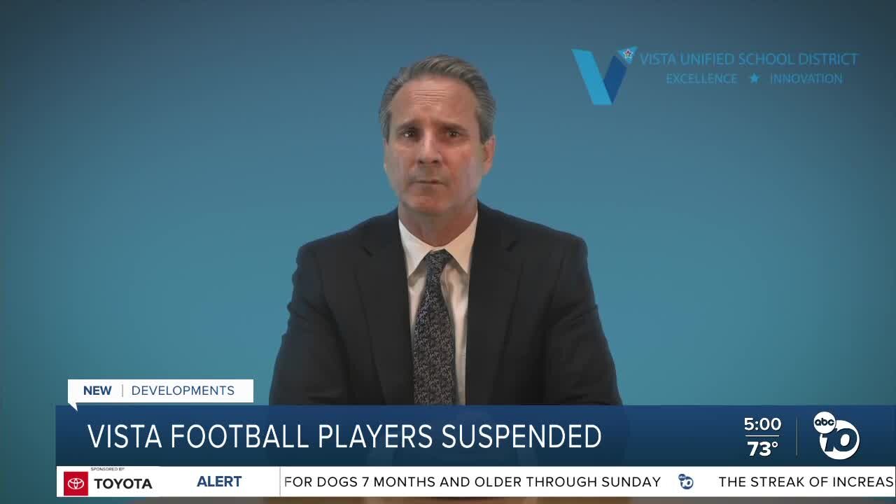 Vista High School football players suspended