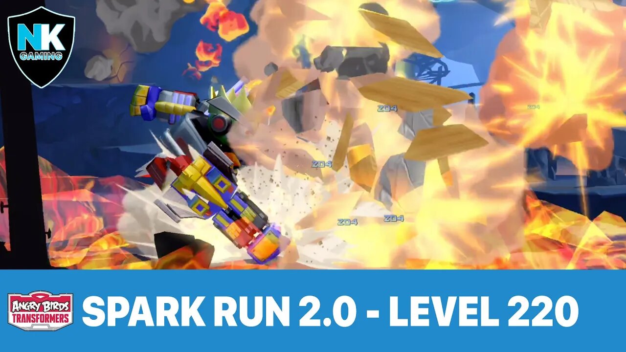 Angry Birds Transformers 2.0 - Spark Run 2.0 Series - Level 220 - Featuring Volcanicus