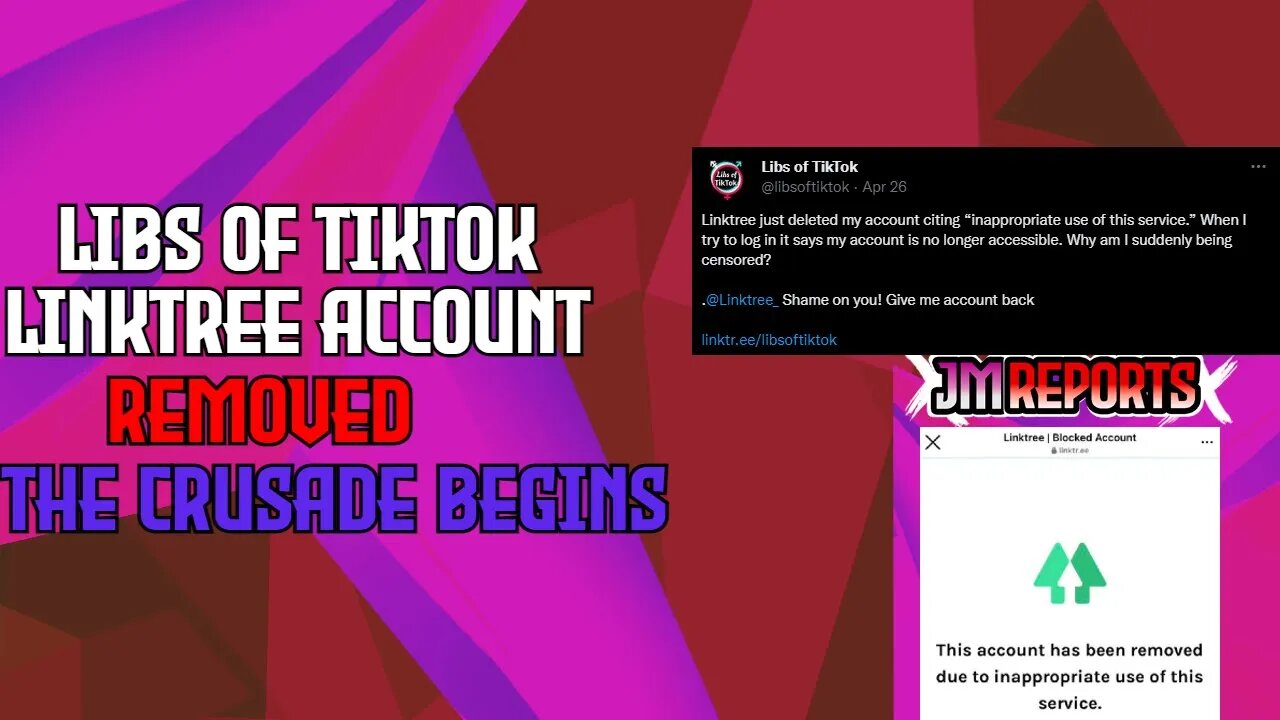 Libs of tiktok linktree account REMOVED the left trying to ruin lives again