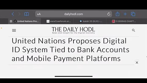 The U.N. and WEF now propose Global Digital ID system will be tied to your Bank Account…