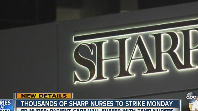 Thousands of Sharp nurses to strike Monday