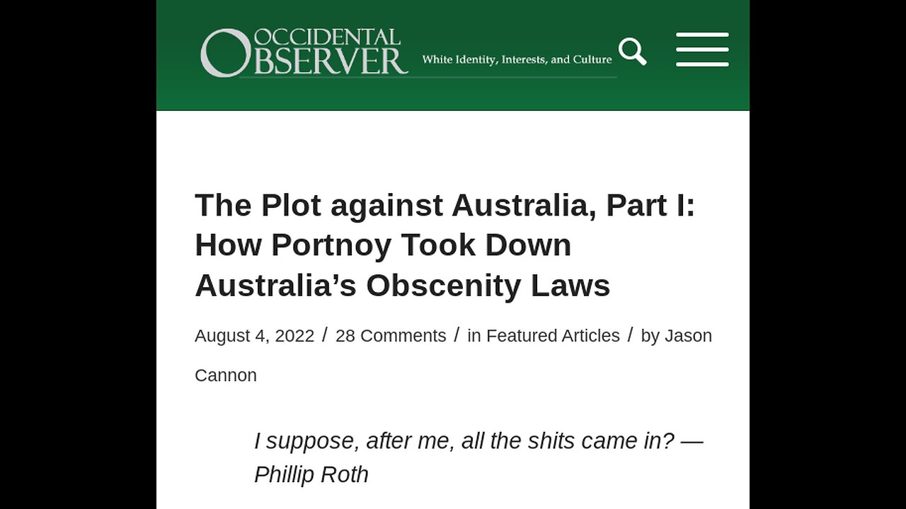 The Plot against Australia by Jason Cannon Aug 2022 - The Occidental Observer (TOO)