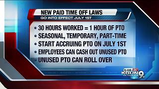 New paid time off rules effective this summer in Arizona