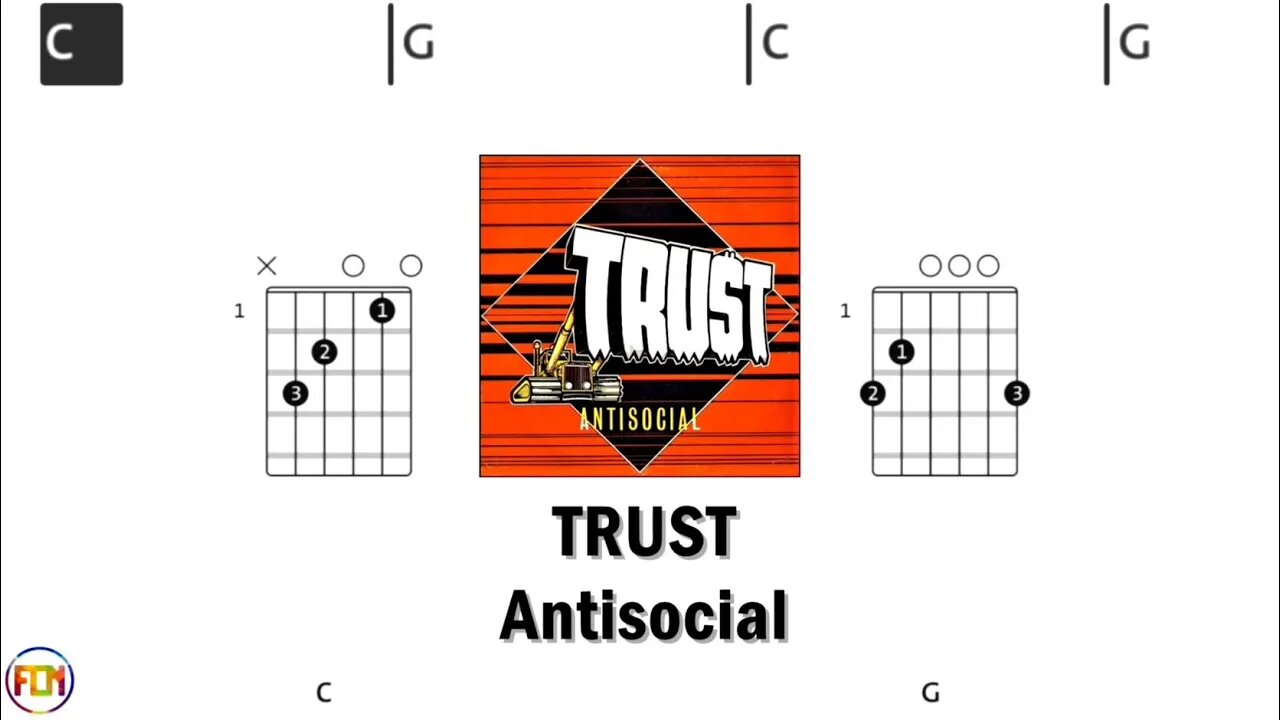 TRUST Antisocial - Guitar Chords & Lyrics HD