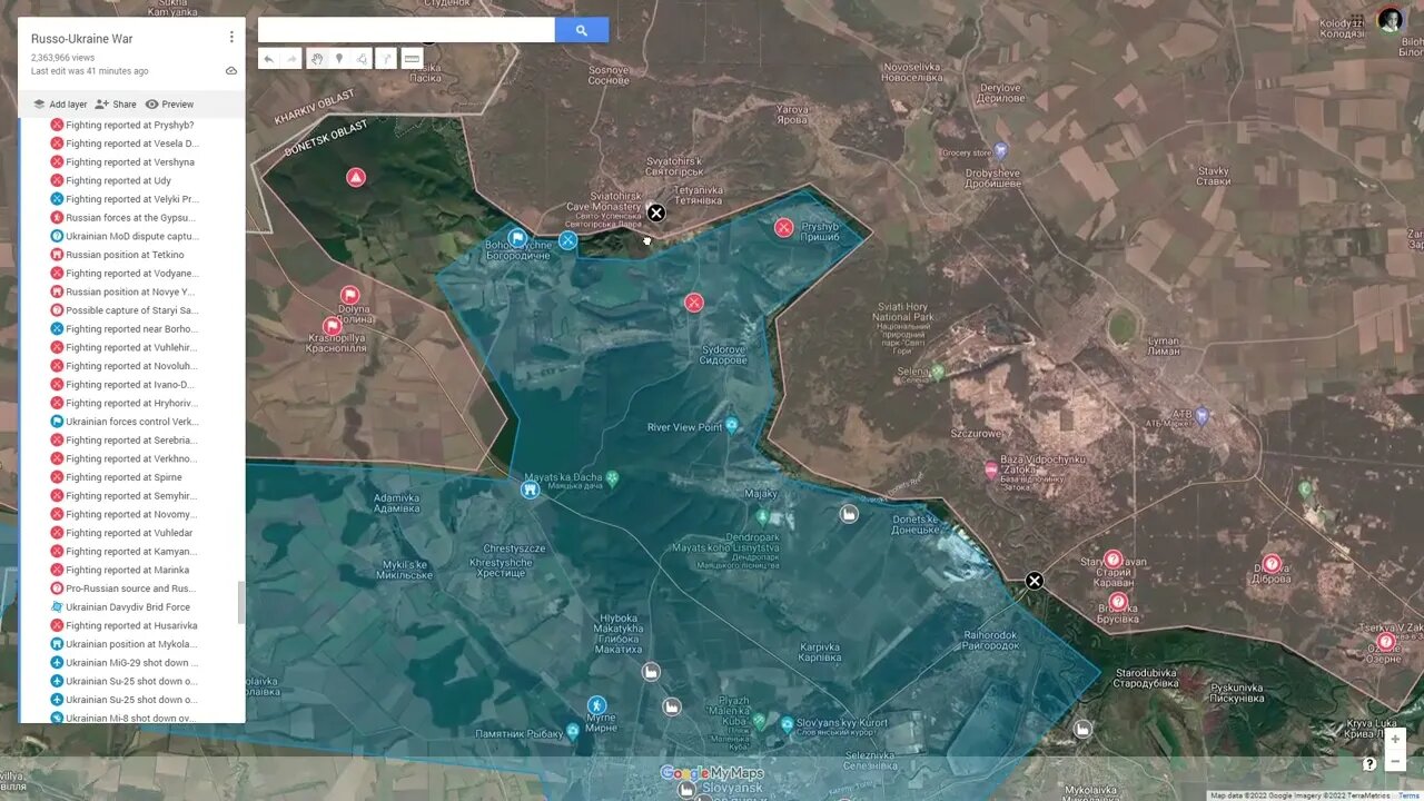 [ Izyum Front ] Russia MoD Map: Ukraine control Zaliman, Nortsivka, Bohorodychne