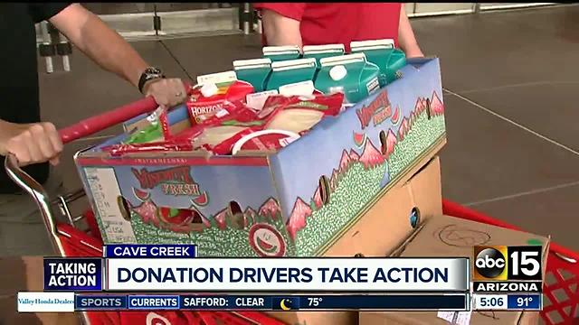 Donation drivers taking action in Cave Creek