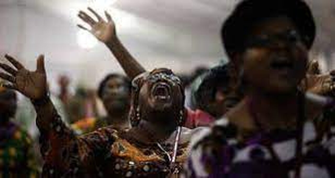 THIS DUDE REALLY GETS INTO SINGING AT THE CHURCH SERVICE (DEMONIC POSSESSIONS IN HARLOT HOUSES)