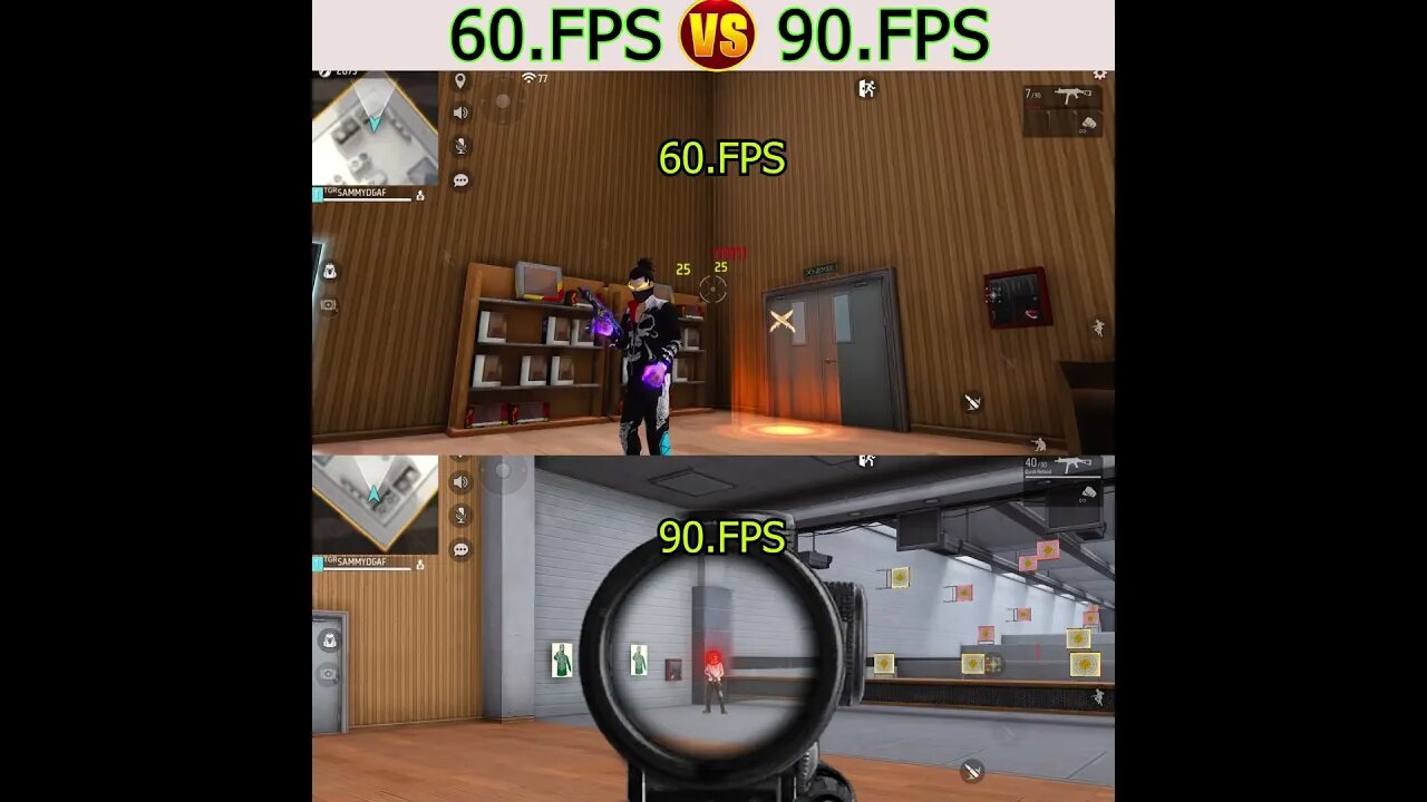 60Fps vs 90Fps Freefireshorts freefire garenafreefire