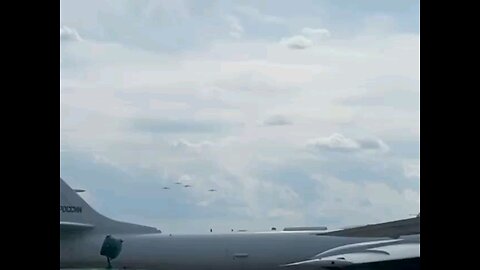 When the Bear Roars... The passage of four Tupolev Tu-142M3s for the Navy Day parade rehearsal with