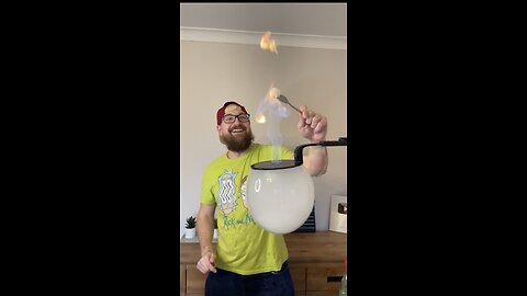 Cooking a marshmallow with a bubble