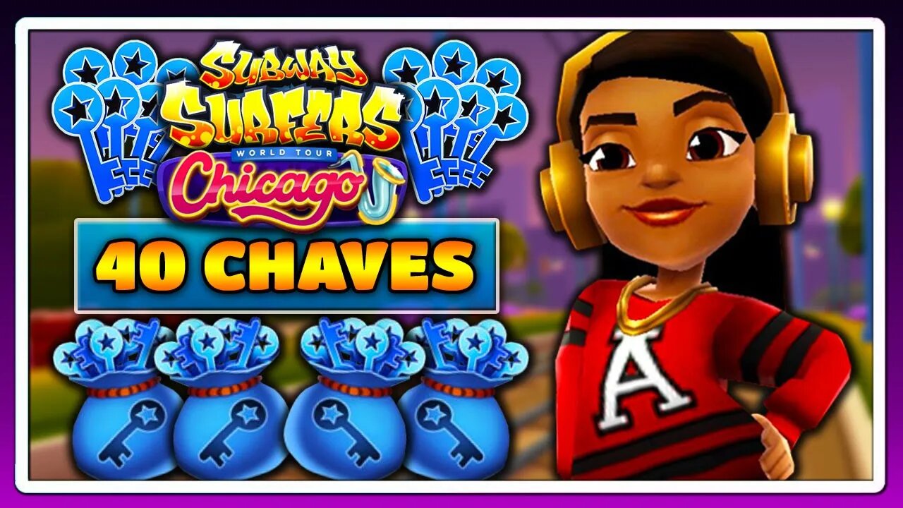 Subway Surfers Chicago 2019 | Ganhando 40 Chaves