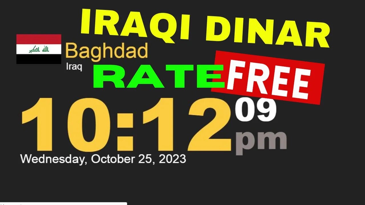 Dinar Rate FREE To Rise