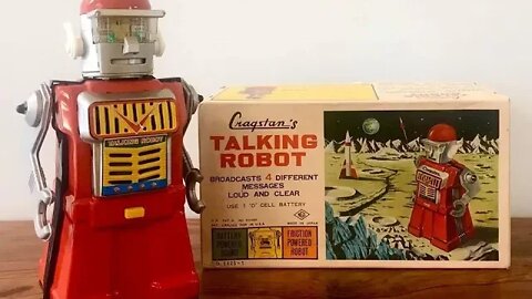 Cragstan Talking Robot MIB repaired VIntage Japan 1960's