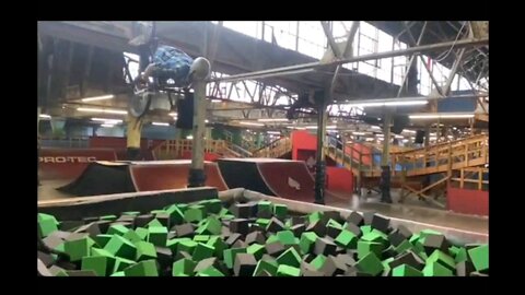 Mayhem sending a backflip into the foam pit