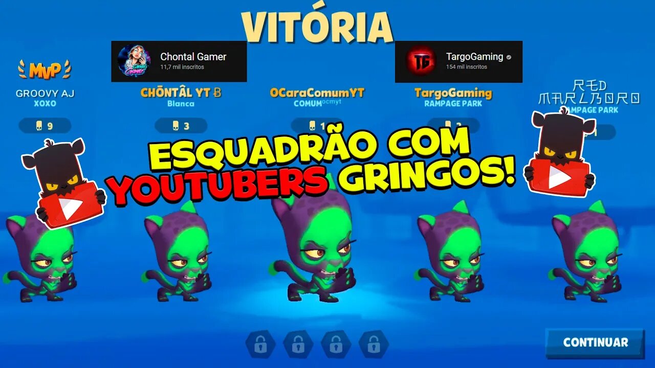 ELAINE NEON ESQUADRÃO COM YOUTUBERS GRINGOS ZOOBA: Jogo de Batalha Animal