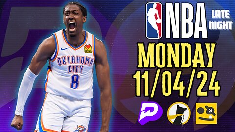 🏀 BEST NBA PLAYER PROPS | MONDAY 11/04/24 | 4 PICKS | BASKETBALL | TODAY | PRIZEPICKS | UNDERDOG