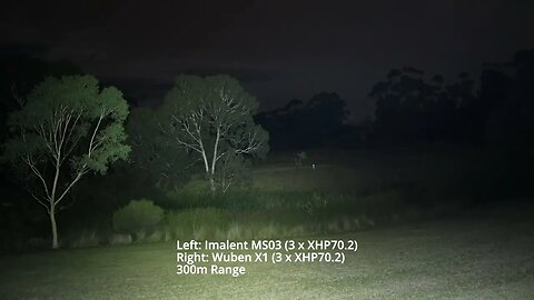 Flashlight Comparison Beamshots: Imalent MS03 vs Wuben X1