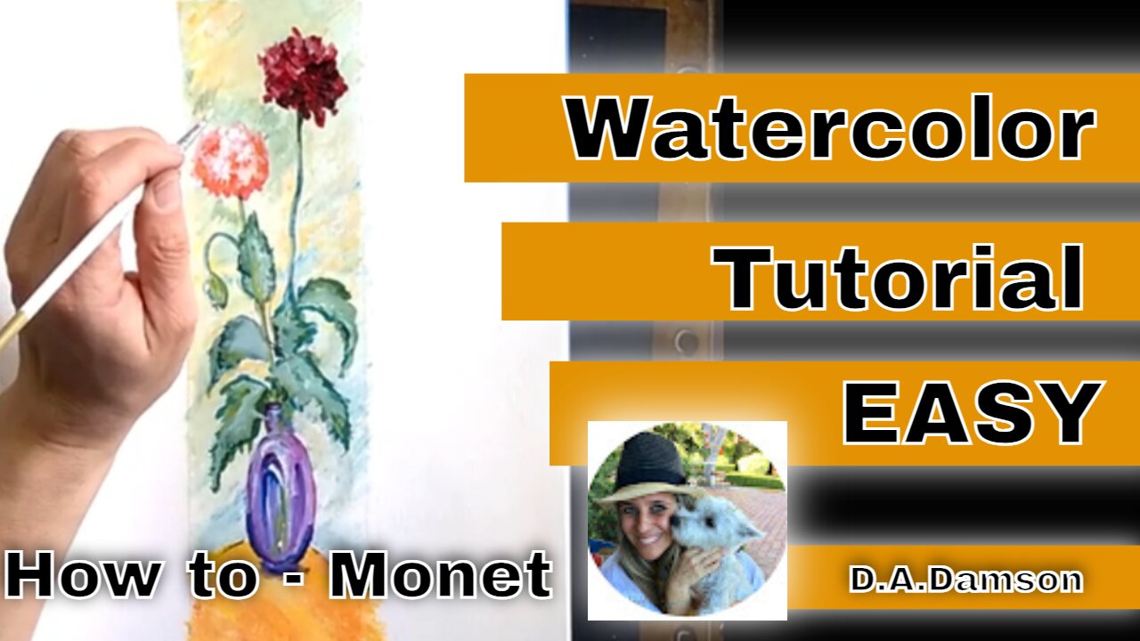 Painting like Monet tutorial. Step by step painting on how to Monet