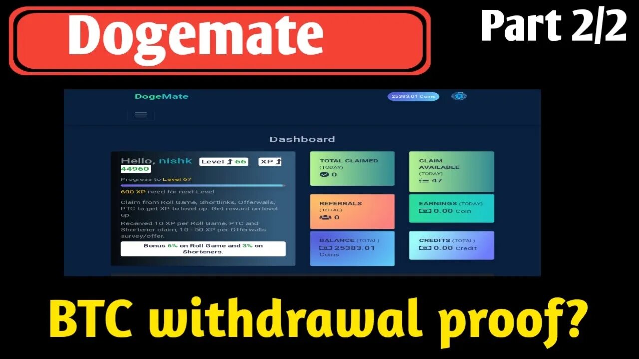 Dogemate Review Part 2/2 | more ways to earn crypto || kya dogemate sach mein withdrawal deti hain?