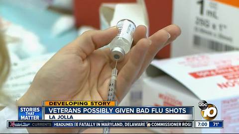 Potentially compromised flu shots given at SDVA