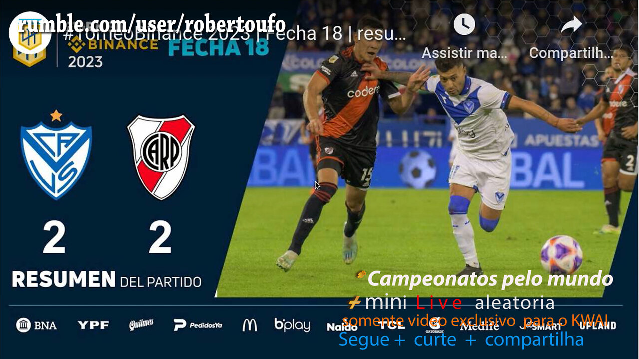Argentina. Liga Profesional 2023 - Velez Sarsfield – River Plate - 18 fecha