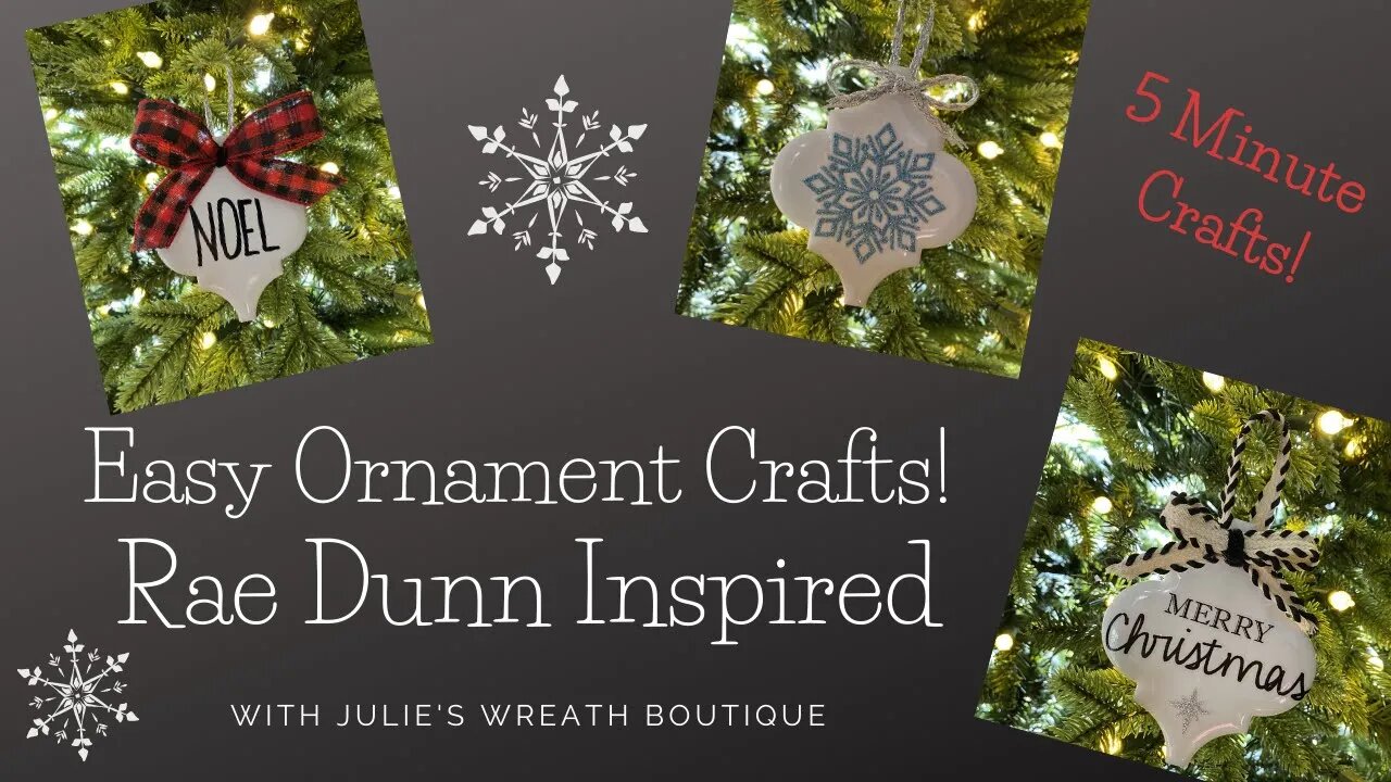 Make Easy Christmas Ornaments in 5 Minutes! | Easy DIY Ornaments | Rae Dunn Inspired Ornaments