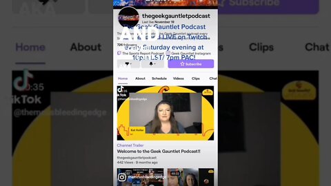 Check out The Geek Gauntlet Podcast on Saturday evenings on Twitch, at 10pm EST, LIVE! #gnnnews