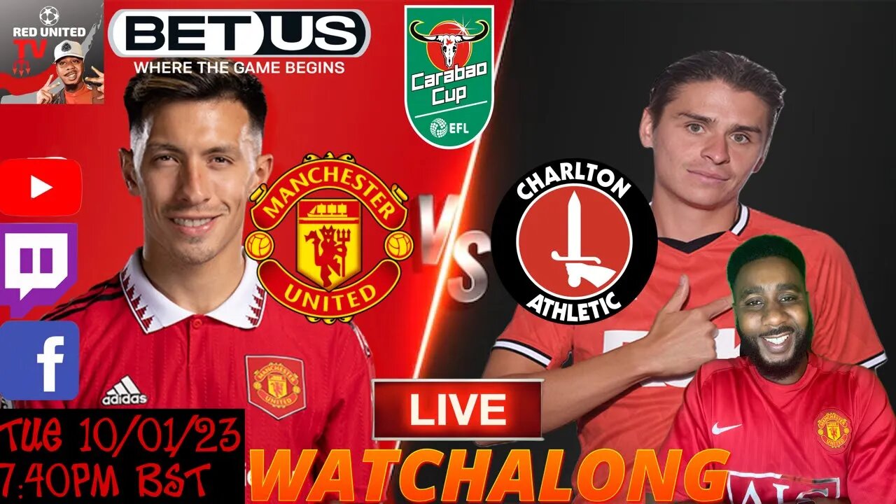 MANCHESTER UNITED vs CHARLTON LIVE Stream Watchalong - CARABAO CUP 22/23