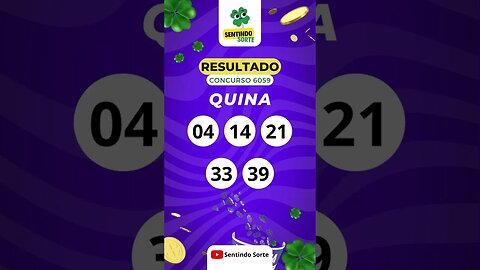 🍀 Resultado QUINA 6059 | Sentindo Sorte #shorts