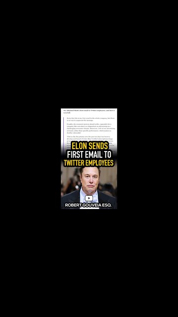 Elon Sends FIRST EMAIL to Twitter Employees #shorts