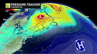 Improving forecast behind departing system