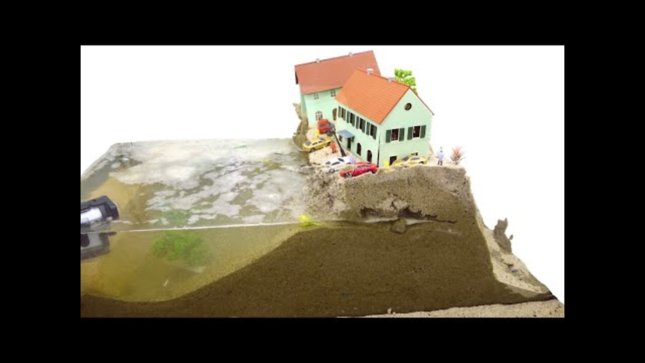 Original Video Of Flood And Dam Breach Experiment - New Mini Town Model