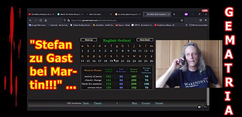 „Gematria-Stefan wieder mal bei mir zu Gast bzgl. Gematria, Symbolik, weitere Entwicklungen“